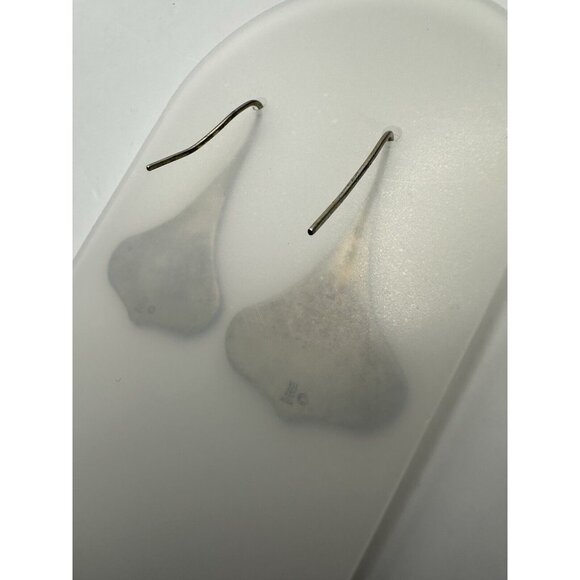 James Avery Sterling Silver 925 Gingko Leaf Earrings Fish Hook 1.5" Long - Picture 3 of 7